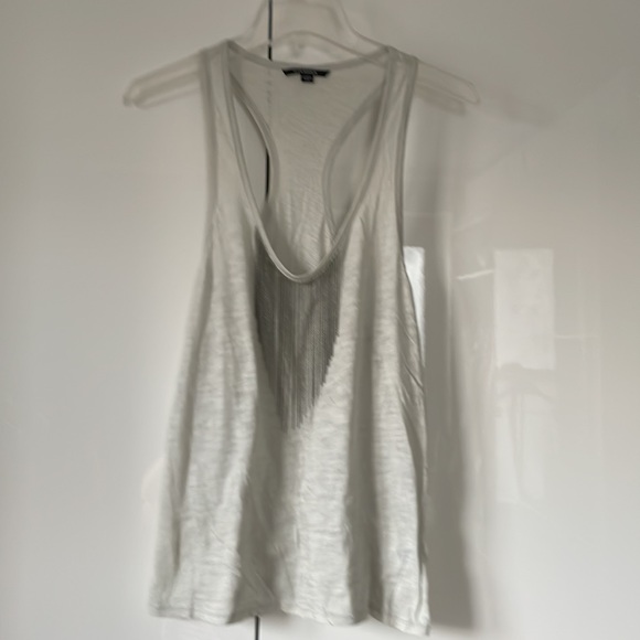 CLUB MONACO T-Shirt Sleeveless Color-Light Gray w/ metal detail Size-Large NWOT - Picture 4 of 8